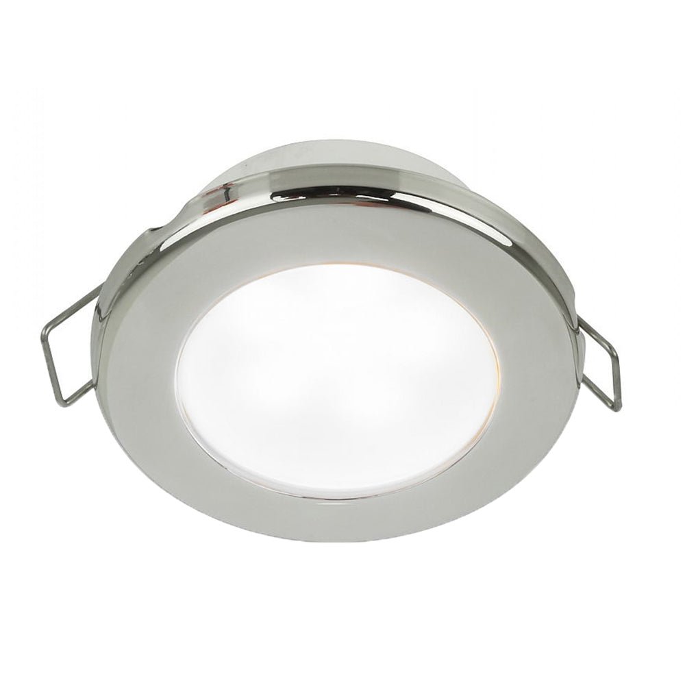 Hella Marine EuroLED 75 3" Round Spring Mount Down Light - White LED - Stainless Steel Rim - 12V [958110521] - Houseboatparts.com