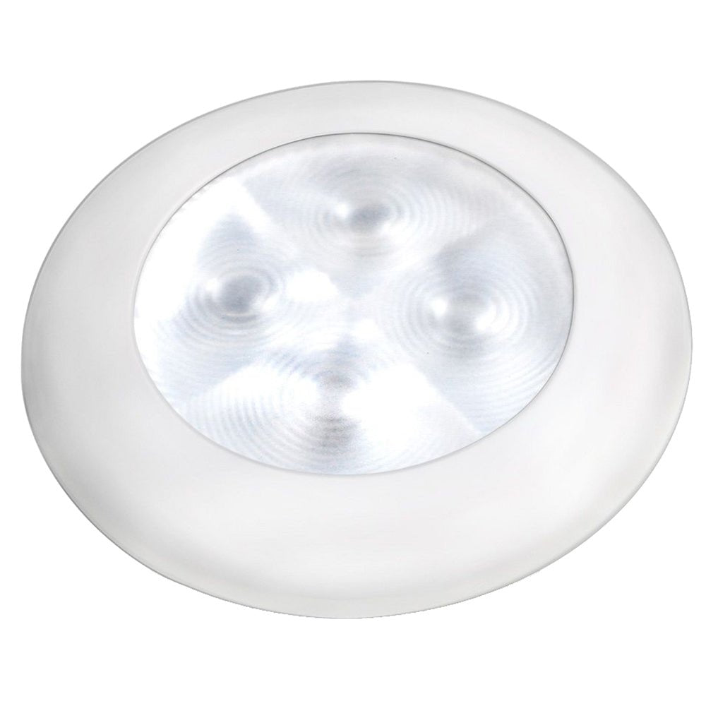 Hella Marine Slim Line LED 'Enhanced Brightness' Round Courtesy Lamp - White LED - White Plastic Bezel - 12V [980500541] - Houseboatparts.com