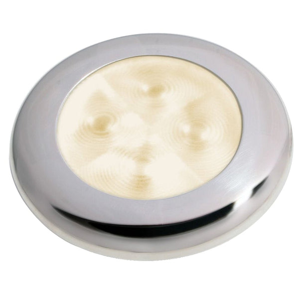 Hella Marine Slim Line LED 'Enhanced Brightness' Round Courtesy Lamp - Warm White LED - Stainless Steel Bezel - 12V [980500721] - Houseboatparts.com