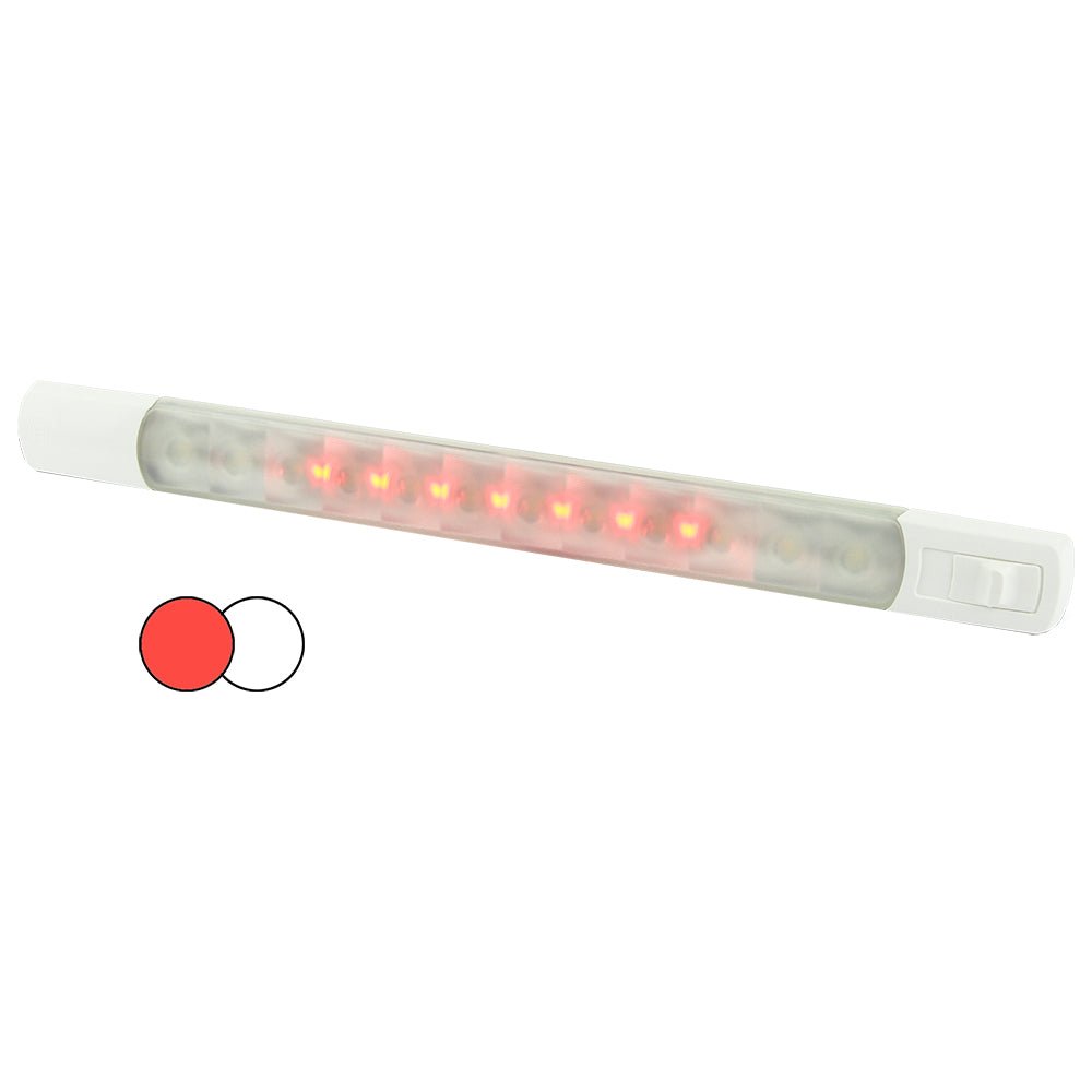 Hella Marine Surface Strip Light w/Switch - White/Red LEDs - 12V [958121001] - Houseboatparts.com