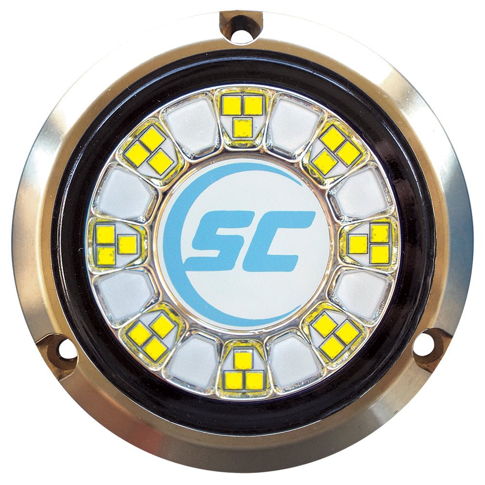 Shadow-Caster SCR-24 Bronze Underwater Light - 24 LEDs - Bimini Blue/Great White [SCR-24-BW-BZ-10] - Houseboatparts.com