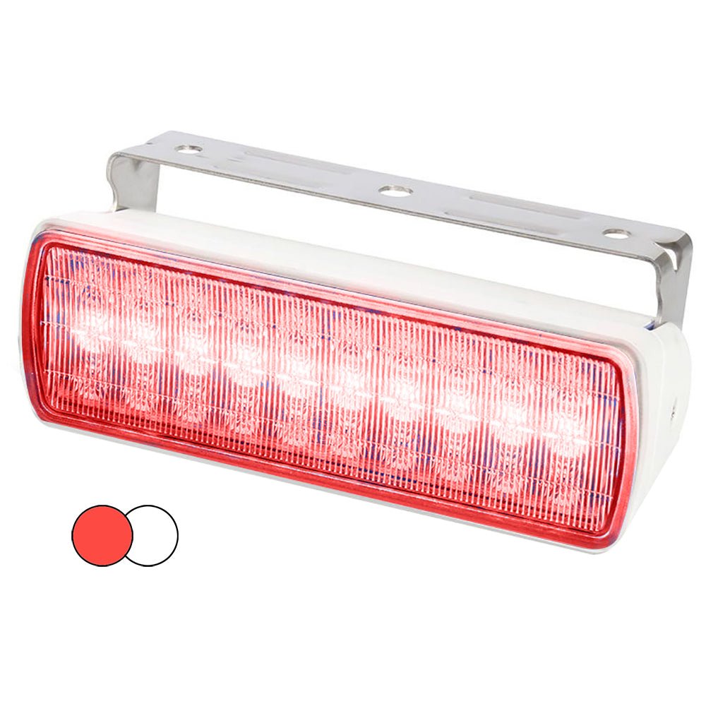 Hella Marine Sea Hawk XL Dual Color LED Floodlights - Red/White LED - White Housing [980950051] - Houseboatparts.com