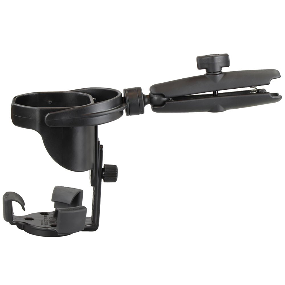 RAM Mount Level Cup XL w/Long Double Socket Arm [RAM-B-417B-C-201U] - Houseboatparts.com