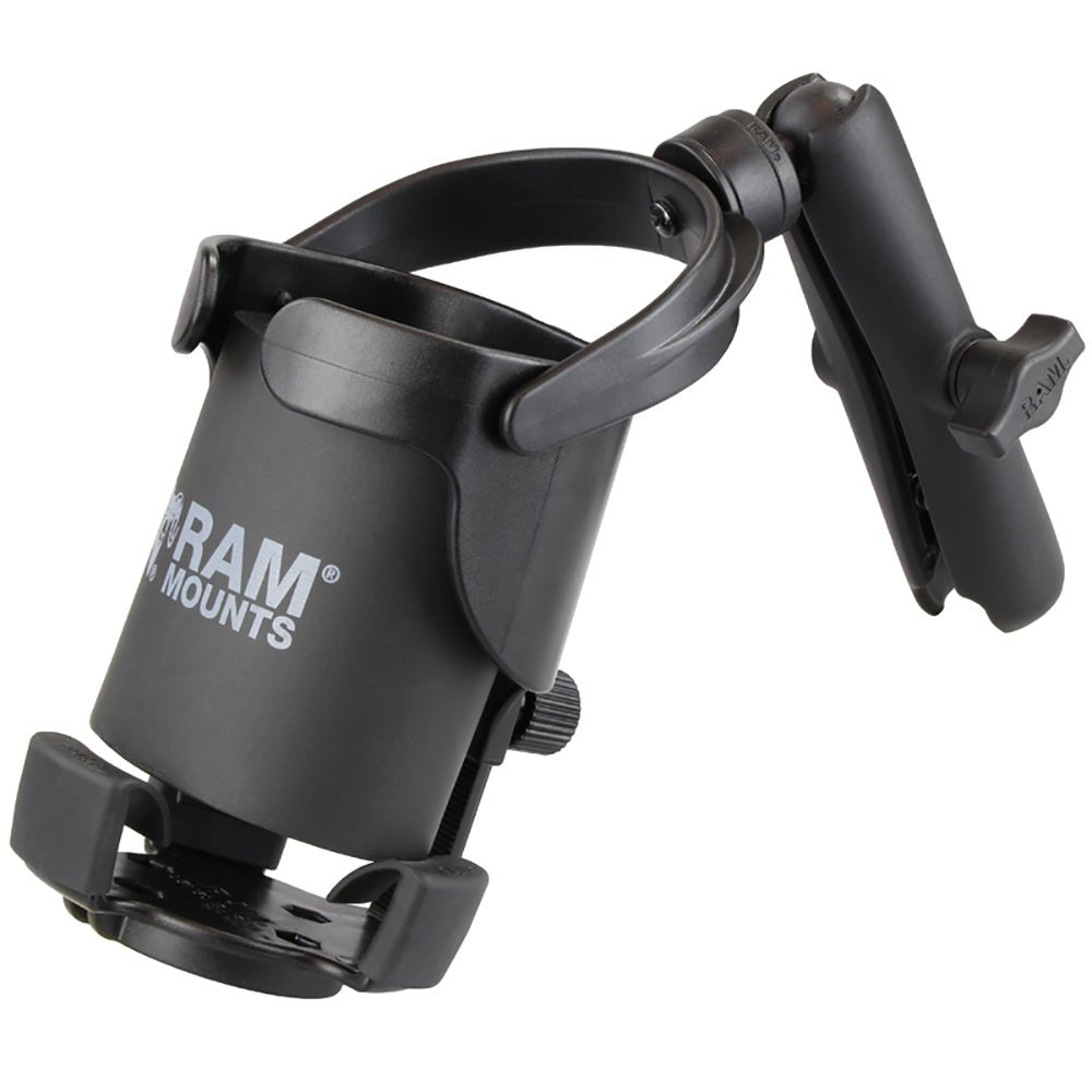RAM Mount Level Cup XL w/Long Double Socket Arm [RAM-B-417B-C-201U] - Houseboatparts.com