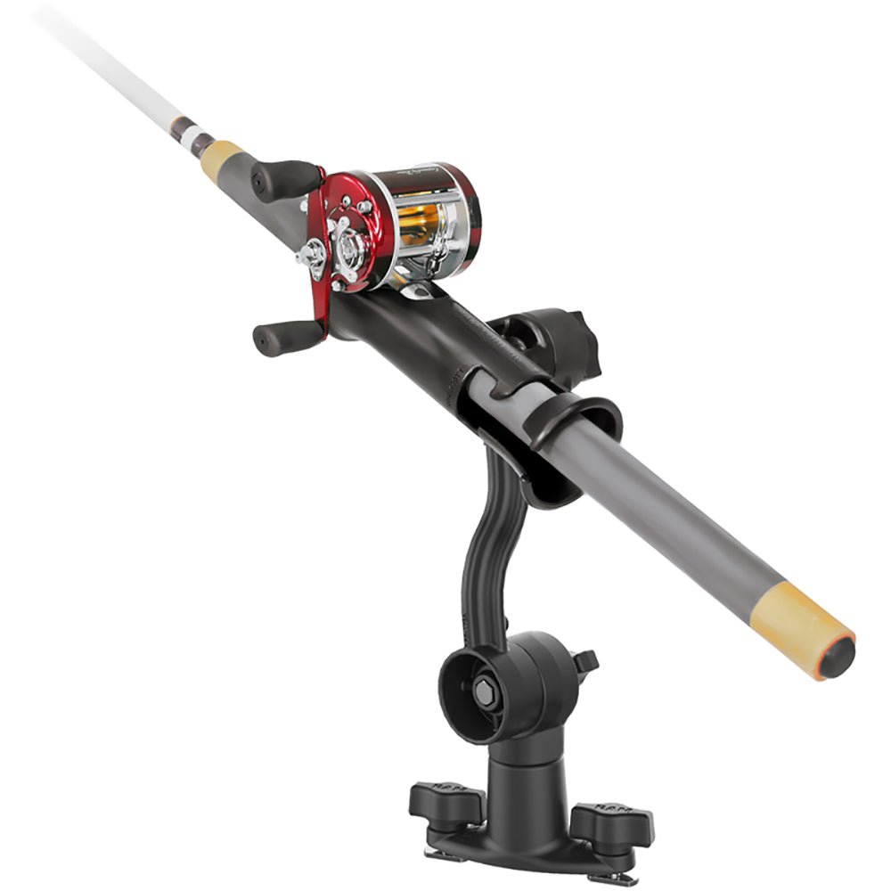 RAM Mount RAM Tube Jr. Rod Holder with Spline Post, Extension Arm and Track Base [RAP-390-PA-421] - Houseboatparts.com