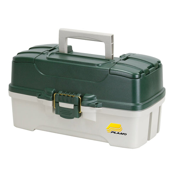 Plano 3-Tray Tackle Box w/Duel Top Access - Dark Green Metallic/Off White [620306] - Houseboatparts.com