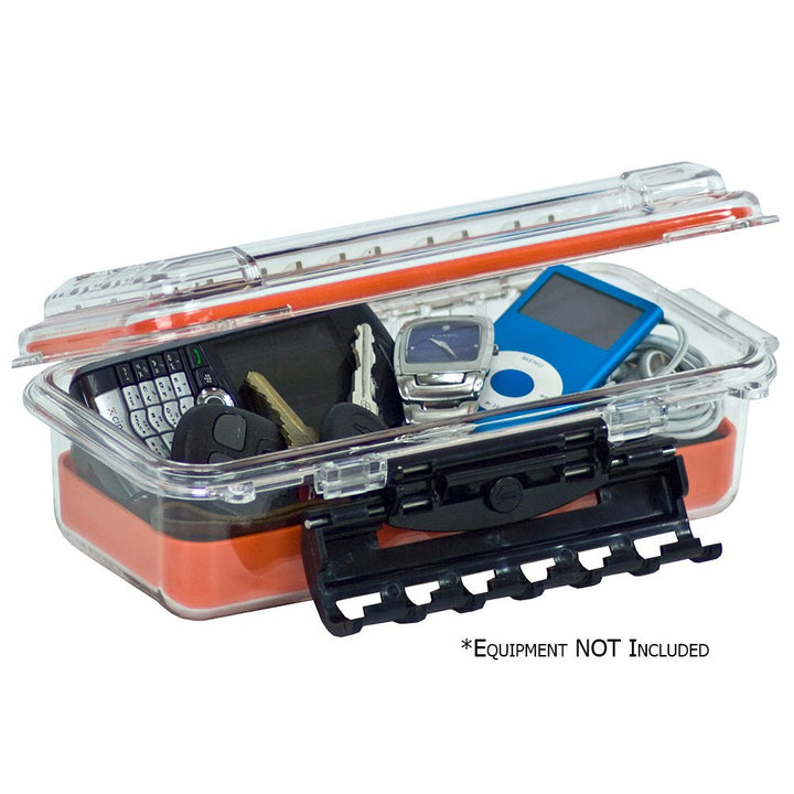 Plano Waterproof Polycarbonate Storage Box - 3500 Size - Orange/Clear [145000] - Houseboatparts.com