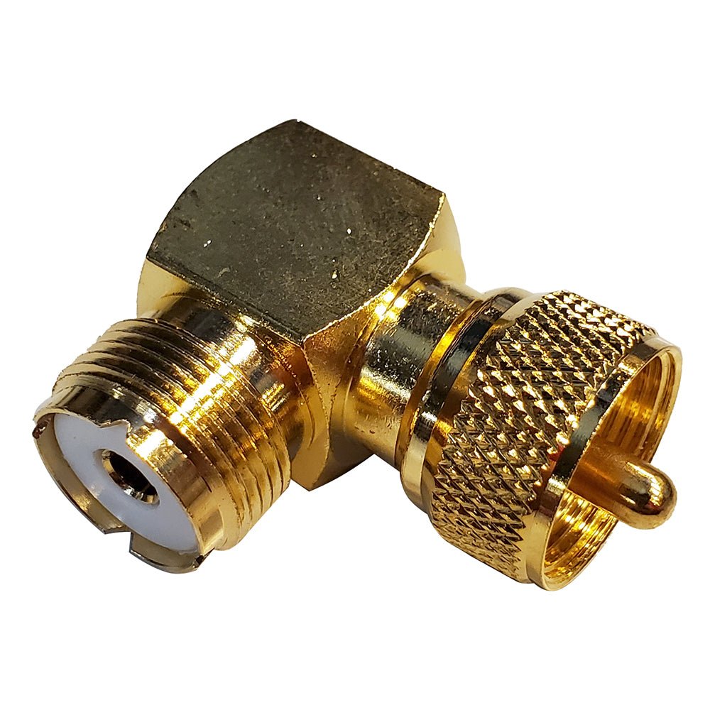 Shakespeare Right Angle Connector - PL-259 to SO-239 Adapter [RA-259-239-G] - Houseboatparts.com