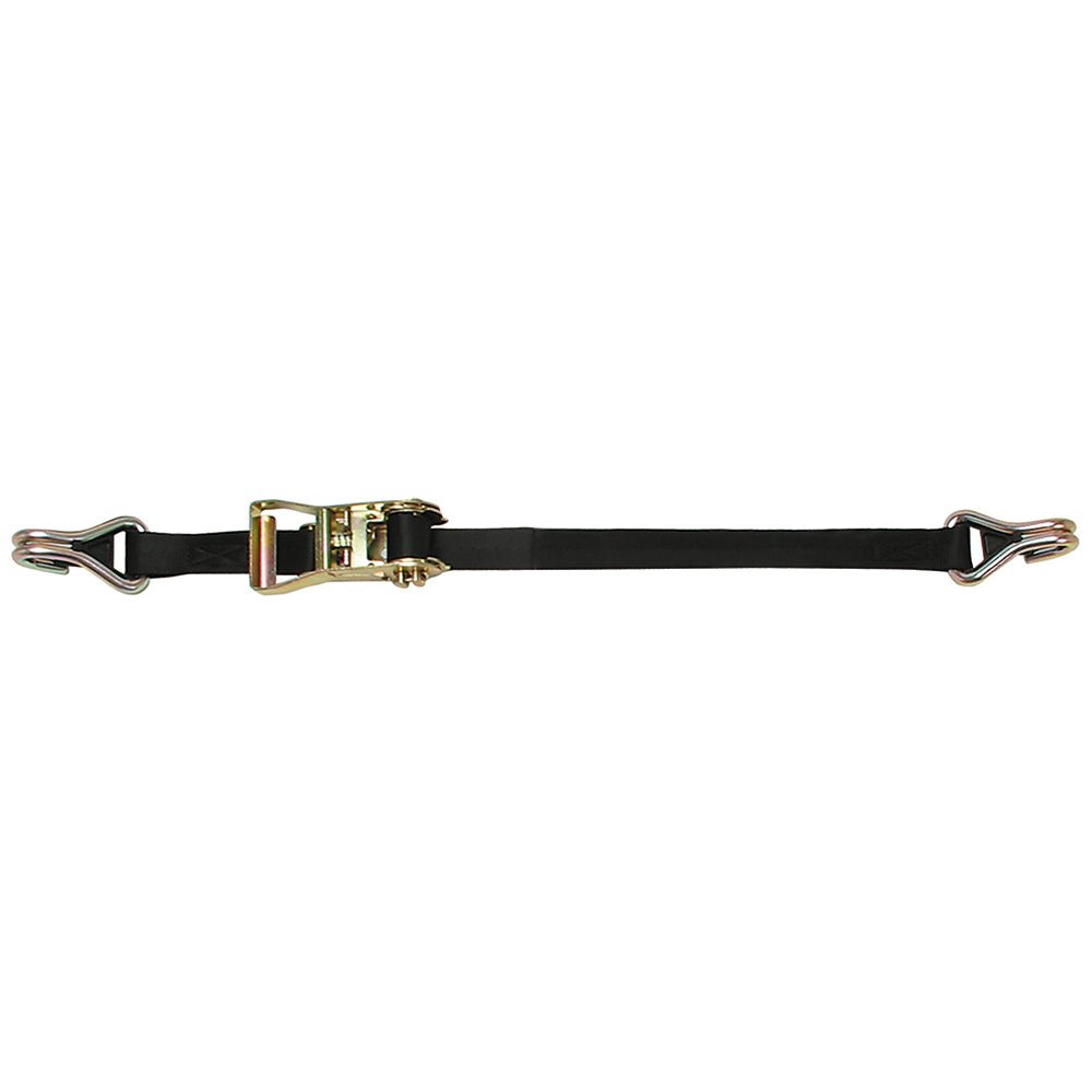 CargoBuckle Ratchet Strap Tie-Down w/Double J-Hooks Keeper - 1" x 12 [F14060] - Houseboatparts.com