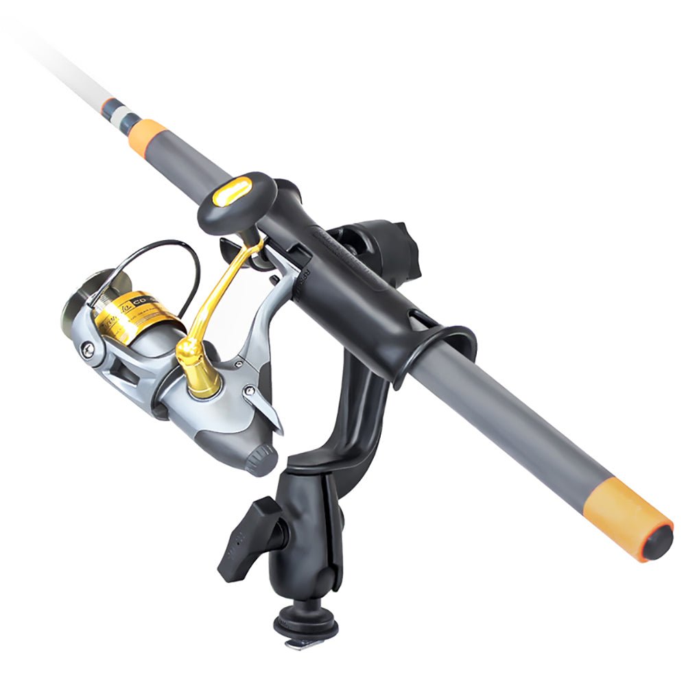 RAM Mount RAM Tube Jr. Fishing Rod Holder with RAM-ROD Revolution Ratchet/Socket System and Track Ball Base [RAP-390-RB-TRA1U] - Houseboatparts.com