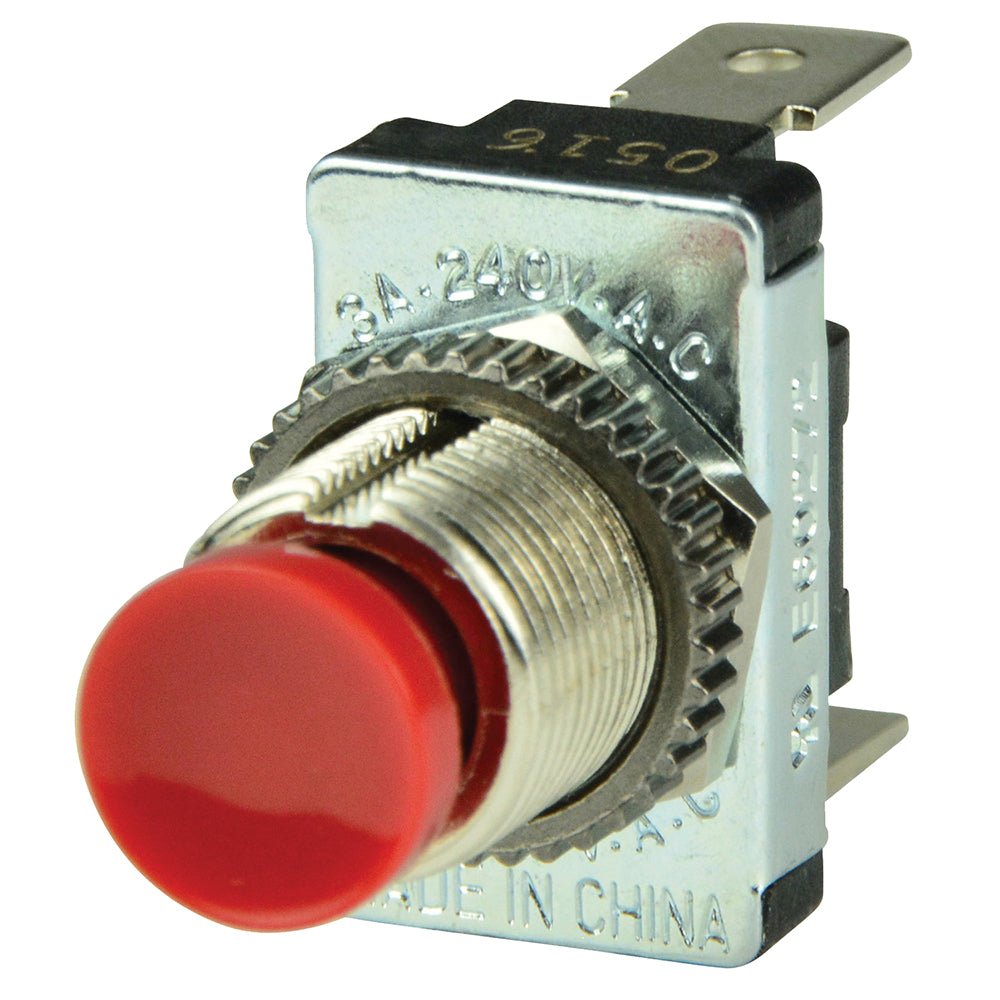 BEP Red SPST Momentary Contact Switch - OFF/(ON) [1001401] - Houseboatparts.com