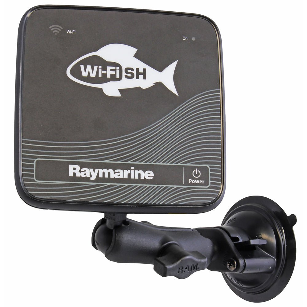 RAM Mount Suction Cup Mount w/1" Ball, including M6 X 30 SS HEX Head Bolt, f/Raymarine Dragonfly-4/5 WiFish Devices [RAM-B-224-1-379-M616U] - Houseboatparts.com