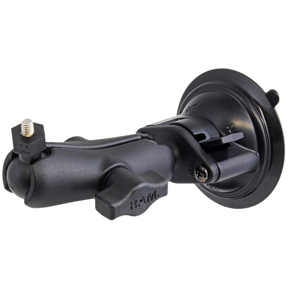 RAM Mount Suction Cup Mount w/1" Ball, including M6 X 30 SS HEX Head Bolt, f/Raymarine Dragonfly-4/5 WiFish Devices [RAM-B-224-1-379-M616U] - Houseboatparts.com