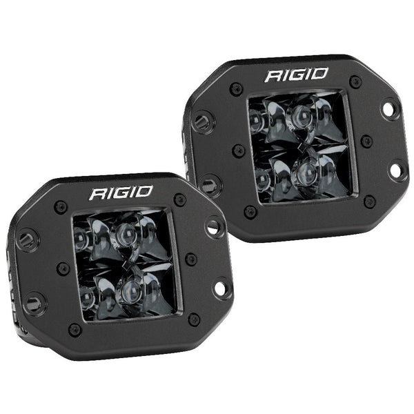 RIGID Industries D-Series PRO Flush Mount - Spot LED - Midnight Edition - Pair - Black [212213BLK] - Houseboatparts.com