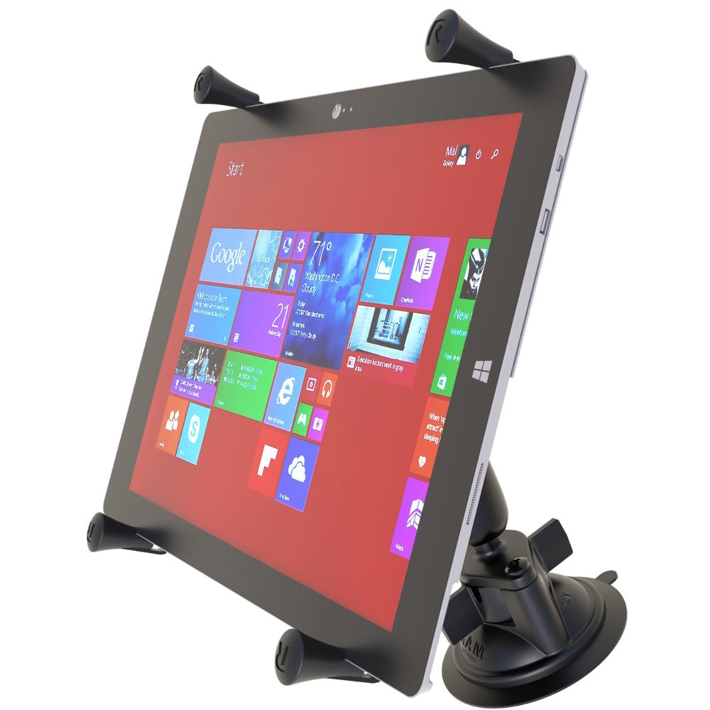 RAM Mount Twist-Lock Suction Cup Mount w/Universal X-Grip Cradle for 12" Large Tablets [RAM-B-166-UN11U] - Houseboatparts.com