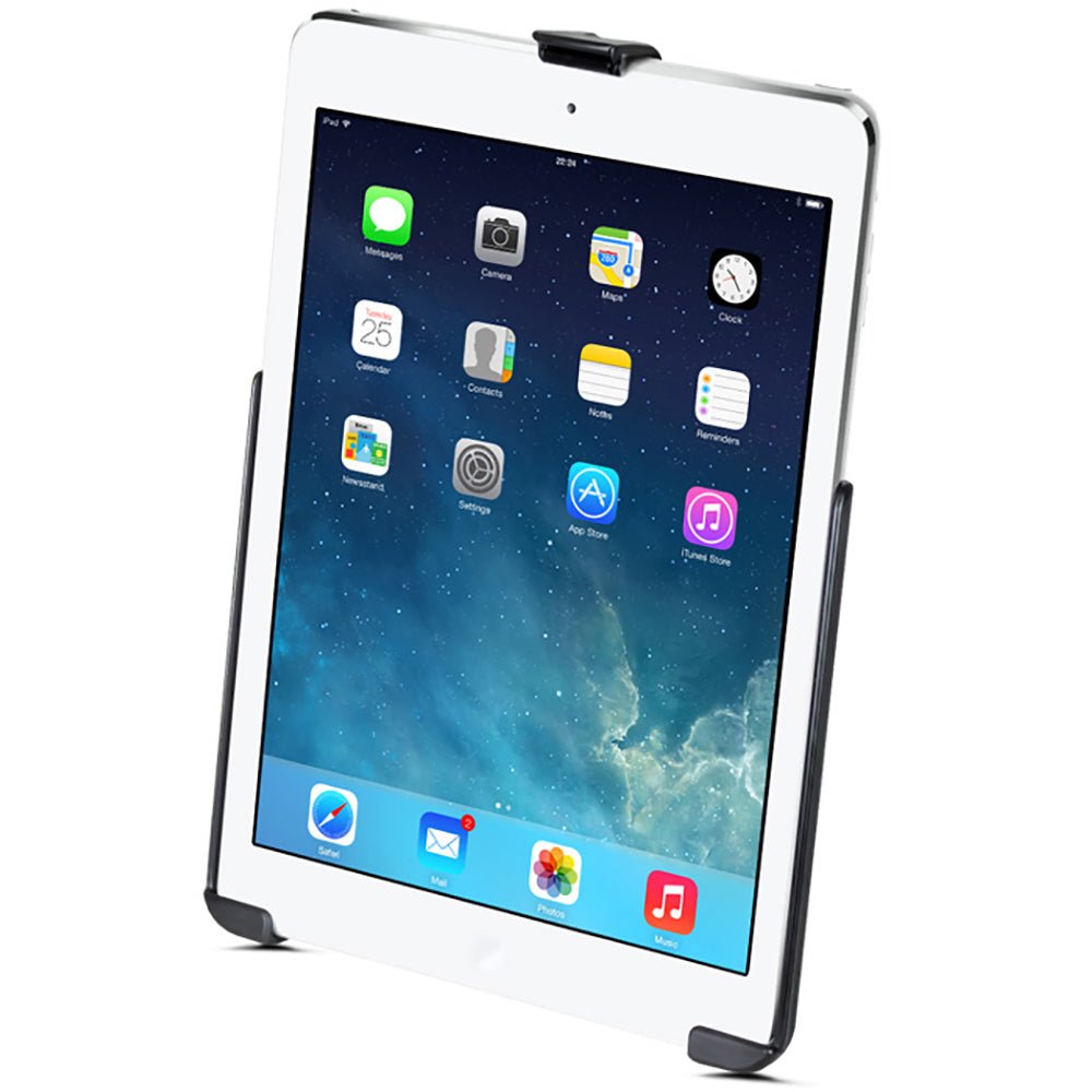RAM Mount EZ-Rollr Model Specific Cradle w/Round Base Adapter for the iPad 5th Generation, Apple iPad Air 1-2 iPad Pro 9.7 [RAM-B-202-AP17U] - Houseboatparts.com