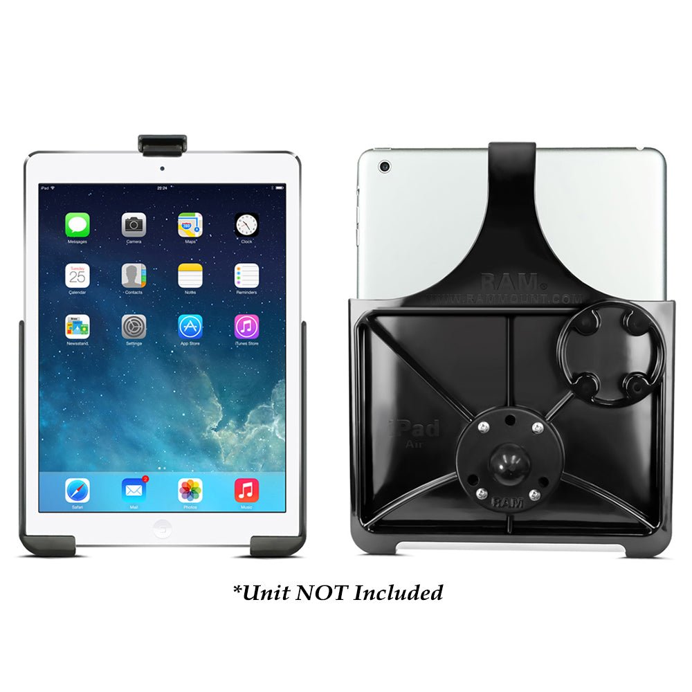 RAM Mount EZ-Rollr Model Specific Cradle w/Round Base Adapter for the iPad 5th Generation, Apple iPad Air 1-2 iPad Pro 9.7 [RAM-B-202-AP17U] - Houseboatparts.com