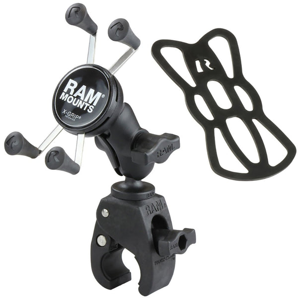 RAM Mount Small Tough-Claw Base w/Short Double Socket Arm and Universal X-Grip Cell/iPhone Cradle [RAM-B-400-A-HOL-UN7BU] - Houseboatparts.com