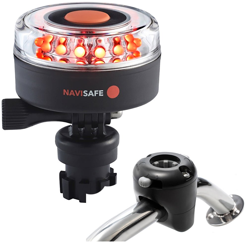 Navisafe Navilight All RED 360 2NM w/Navimount Base Rail Mount - Black [045KIT] - Houseboatparts.com