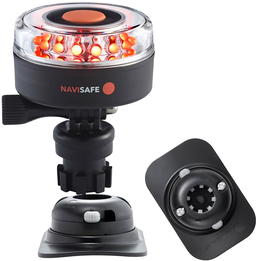 Navisafe Navilight All RED 360 2NM w/Navimount Base RIB Mount - Black [045KIT2] - Houseboatparts.com