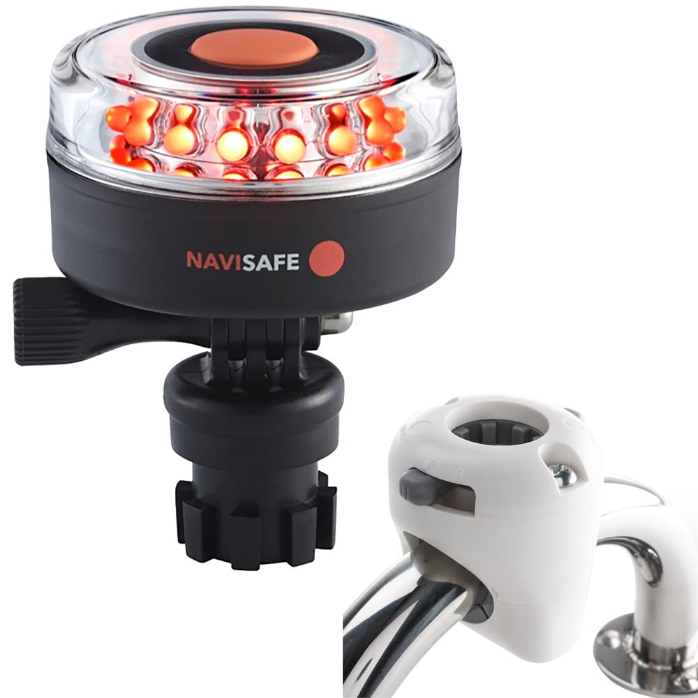 Navisafe Navilight All RED 360 2NM w/Navimount Base Rail Mount - White [045KIT3] - Houseboatparts.com