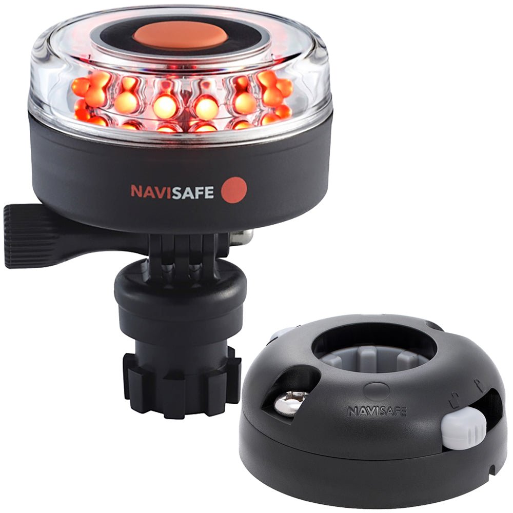 Navisafe Navilight All RED 360 2NM w/Navimount Base Horizontal Mount - Black [045KIT7] - Houseboatparts.com