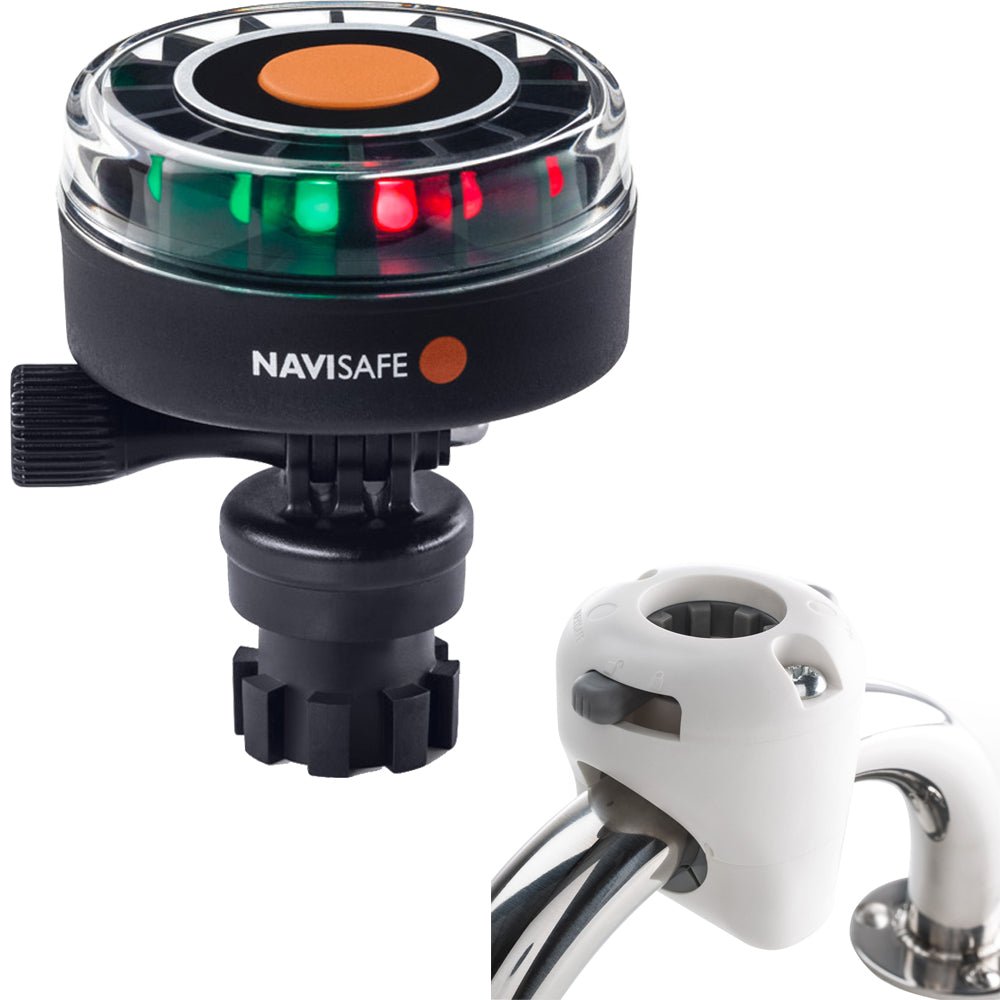 Navisafe Navilight 2NM Tricolor w/Navimount Base Rail Mount - White [340KIT3] - Houseboatparts.com