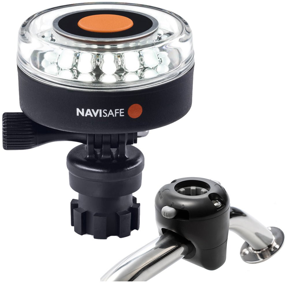 Navisafe Navilight 360 2NM White w/Navimount Base Rail Mount - Black [040KIT] - Houseboatparts.com