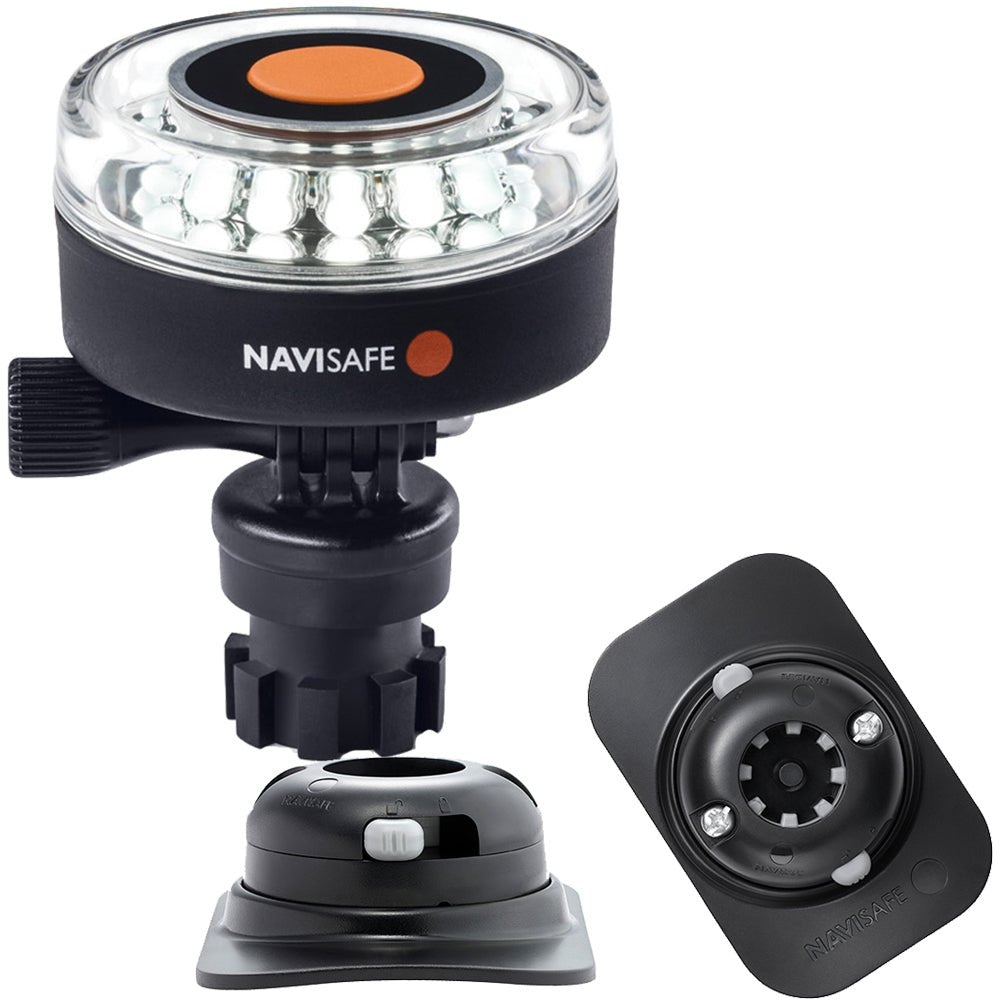 Navisafe Navilight 360 2NM White w/Navimount Base RIB Mount - Black [040KIT2] - Houseboatparts.com