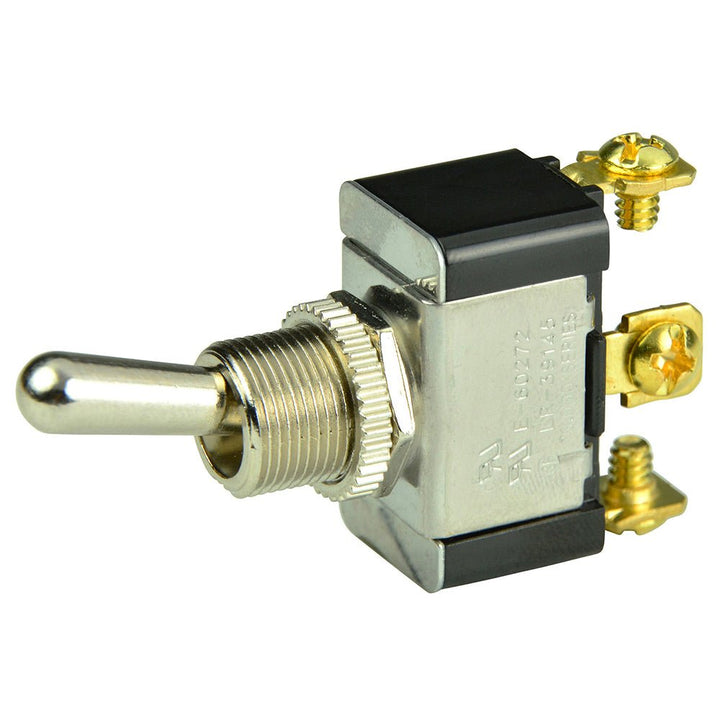 BEP SPDT Chrome Plated Toggle Switch - ON/OFF/(ON) [1002015] - Houseboatparts.com