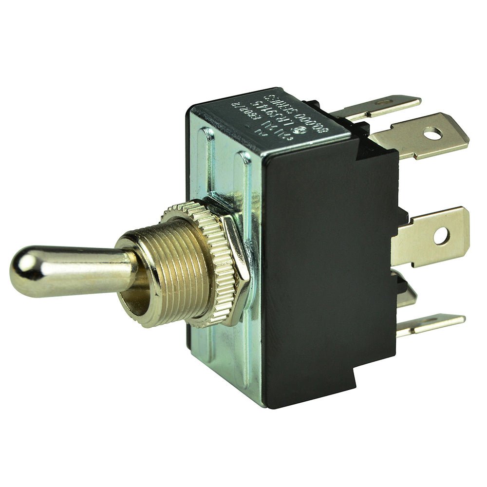 BEP DPDT Chrome Plated Toggle Switch - ON/OFF/(ON) [1002014] - Houseboatparts.com