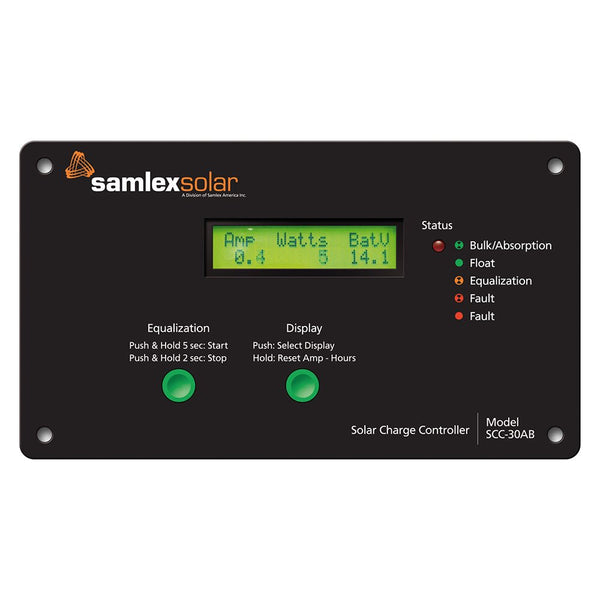 Samlex Flush Mount Solar Charge Controller w/LCD Display - 30A [SCC-30AB] - Houseboatparts.com