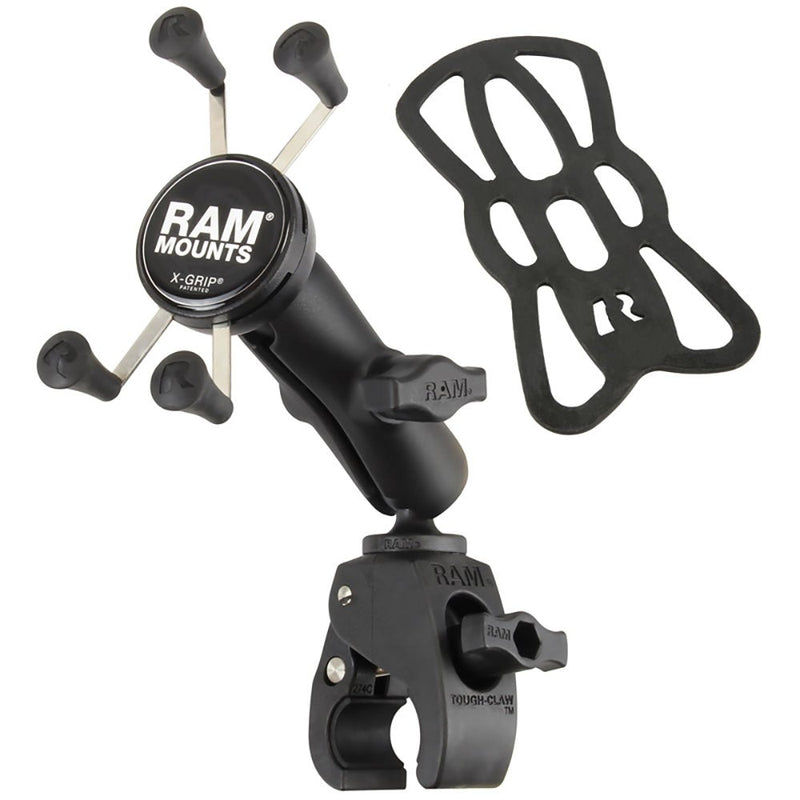 RAM Mount Small Tough-Claw Base w/Double Socket Arm Universal X-Grip Cell/iPhone Cradle [RAM-B-400-UN7] - Houseboatparts.com