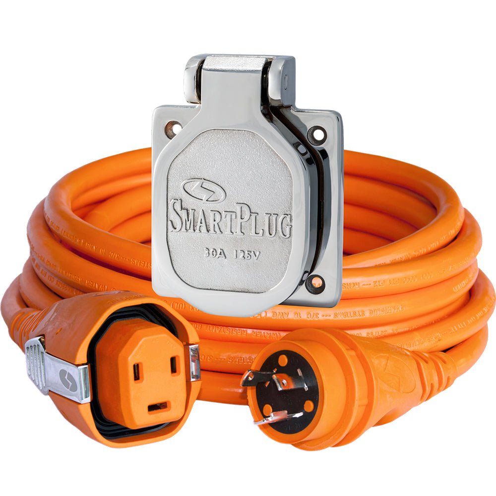 SmartPlug 30 AMP Dual Configuration Cordset Stainless Steel Inlet Combo - 50 [C30503BM30NT] - Houseboatparts.com