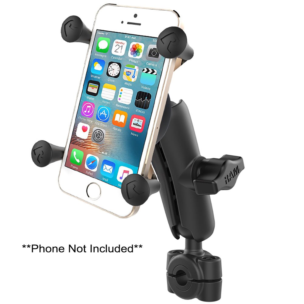 RAM Mount RAM Torque 3/8" - 5/8" Diameter Mini Rail Base with 1" Ball, Medium Arm and X-Grip for Phones [RAM-B-408-37-62-UN7U] - Houseboatparts.com