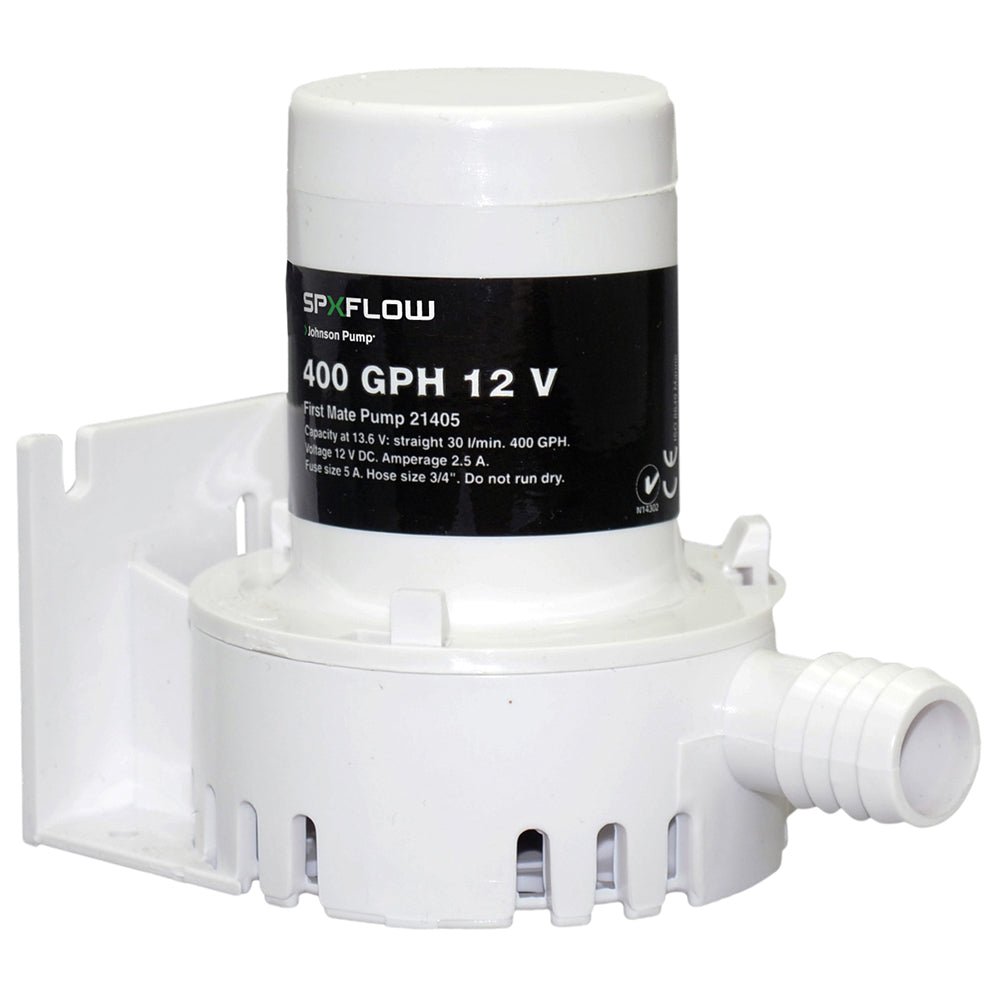 Johnson Pump 400 GPH 12V Bilge Pump - Barbed Port [JP-21405] - Houseboatparts.com
