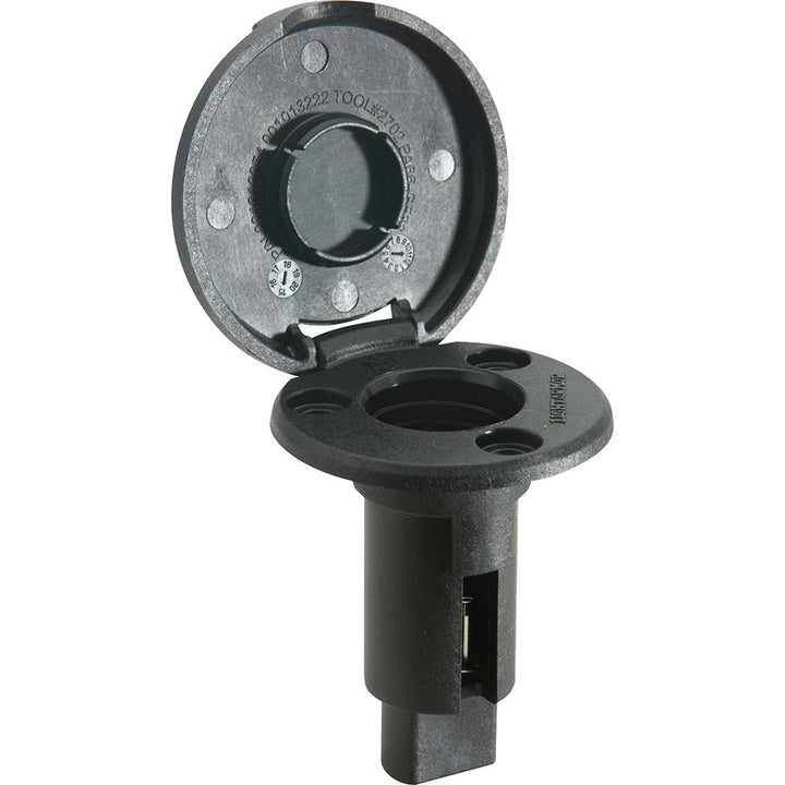 Attwood LightArmor Plug-In Base - 2 Pin - Black - Round [910R2PB-7] - Houseboatparts.com