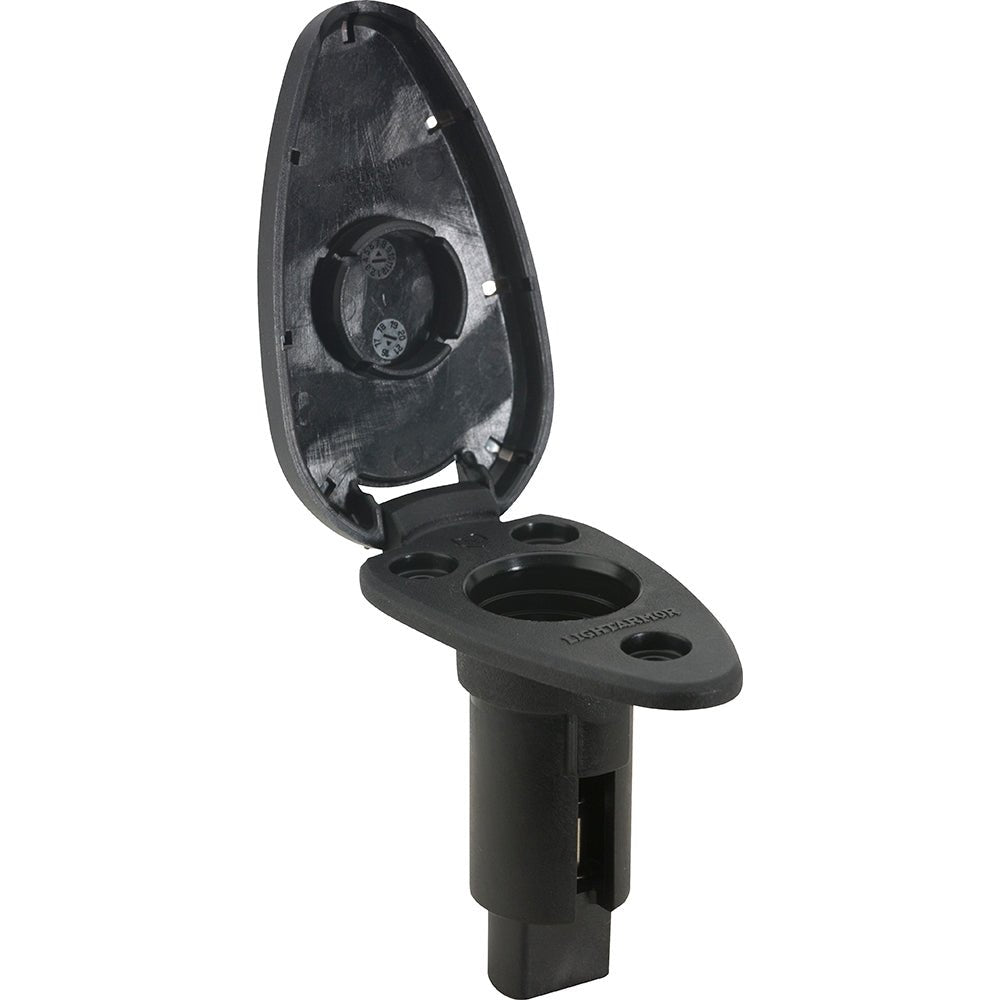 Attwood LightArmor Plug-In Base - 2 Pin - Black - Teardrop [910T2PB-7] - Houseboatparts.com