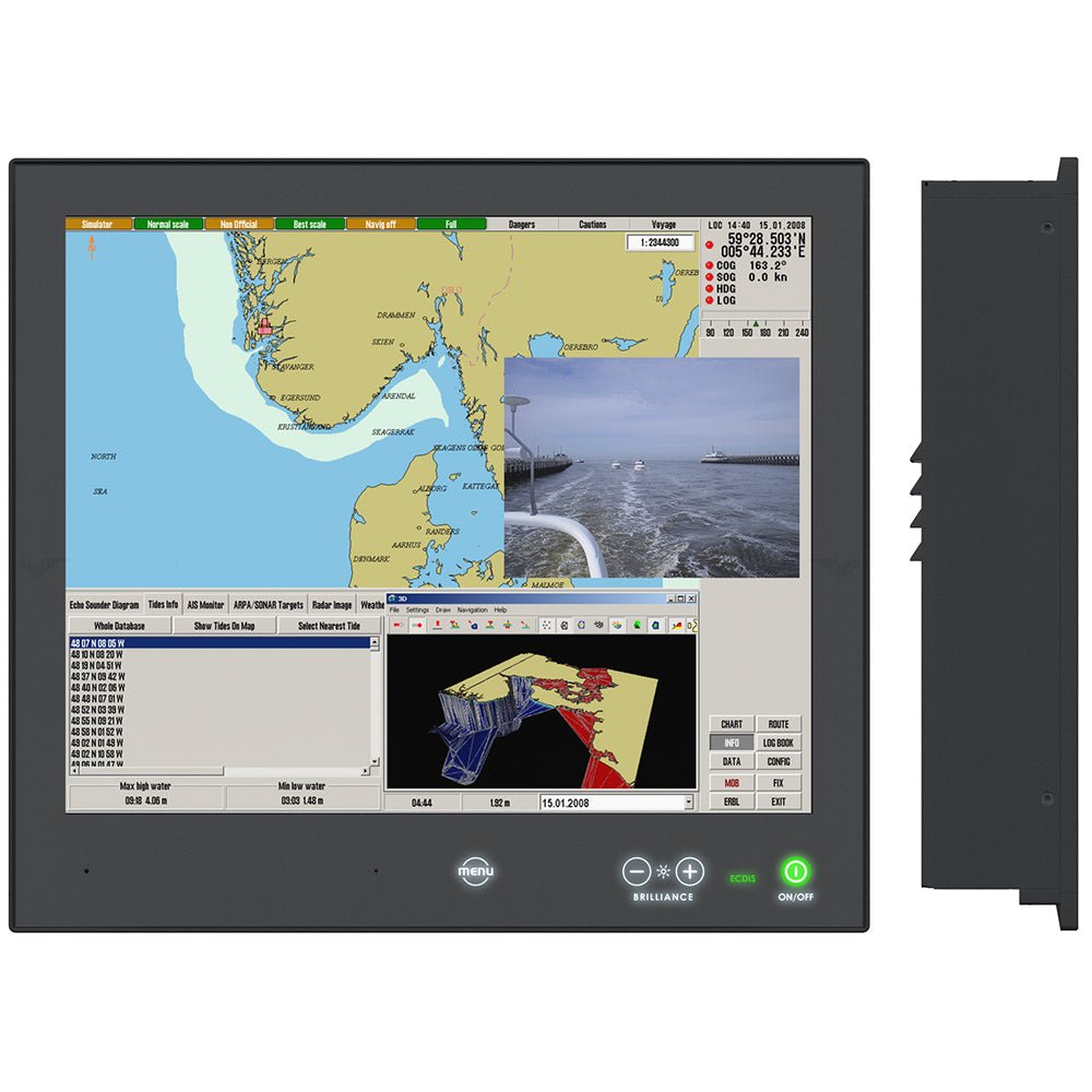 Hatteland Series X - Generation 2 (G2) High - Bright 17" Multi - Power Display w/Buttons - AC/DC 24V [HD 17T22 MMD - MA1 - FHGA] - Houseboatparts.com