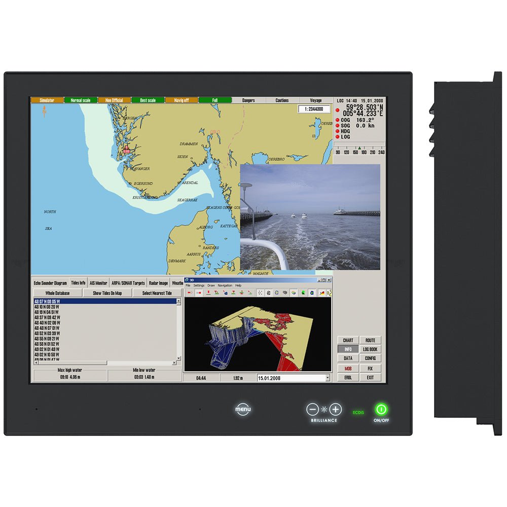 Hatteland Series X - Generation 2 (G2) High - Bright 19" Multi - Power Display w/Buttons - AC/DC 24V [HD 19T22 MMD - MA1 - FHGA] - Houseboatparts.com