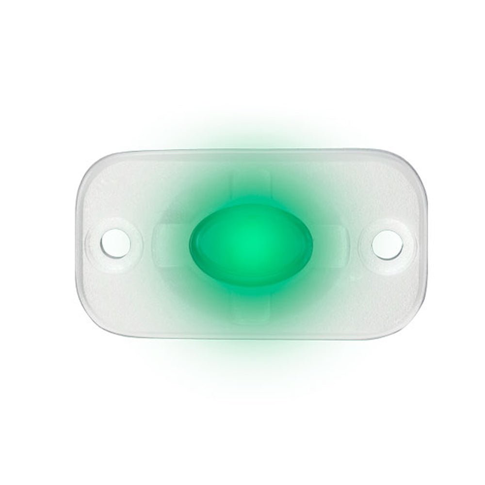 HEISE Marine Auxiliary Accent Lighting Pod - 1.5" x 3" - White/Green [HE-ML1G] - Houseboatparts.com