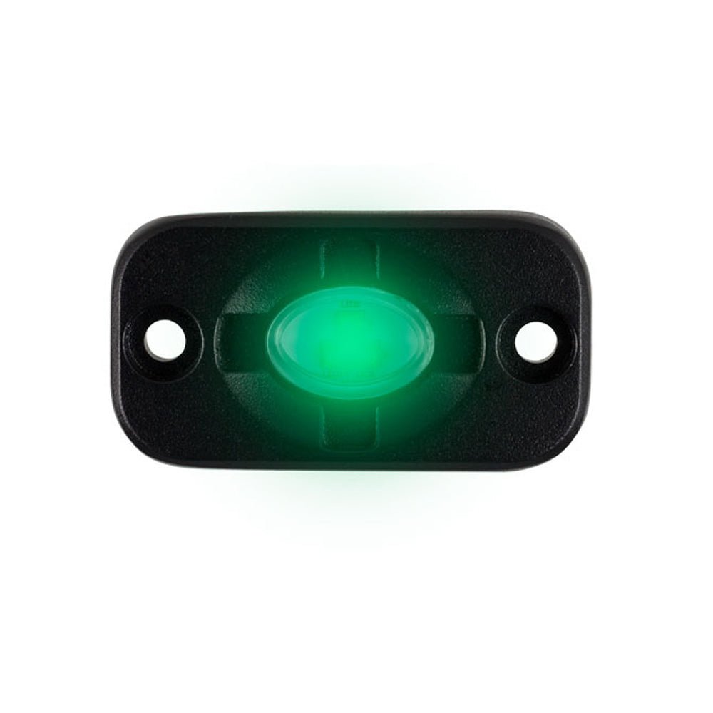 HEISE Auxiliary Accent Lighting Pod - 1.5" x 3" - Black/Green [HE-TL1G] - Houseboatparts.com