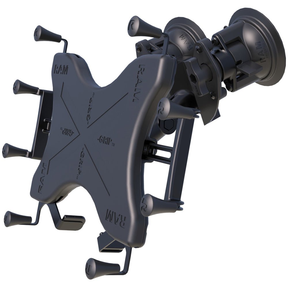 RAM Mount Dual Articulating Suction Cup w/Medium Length Double Socket Arm Universal X-Grip Cradle f/12" Large Tablets [RAM-B-189-PIV1-UN11U] - Houseboatparts.com