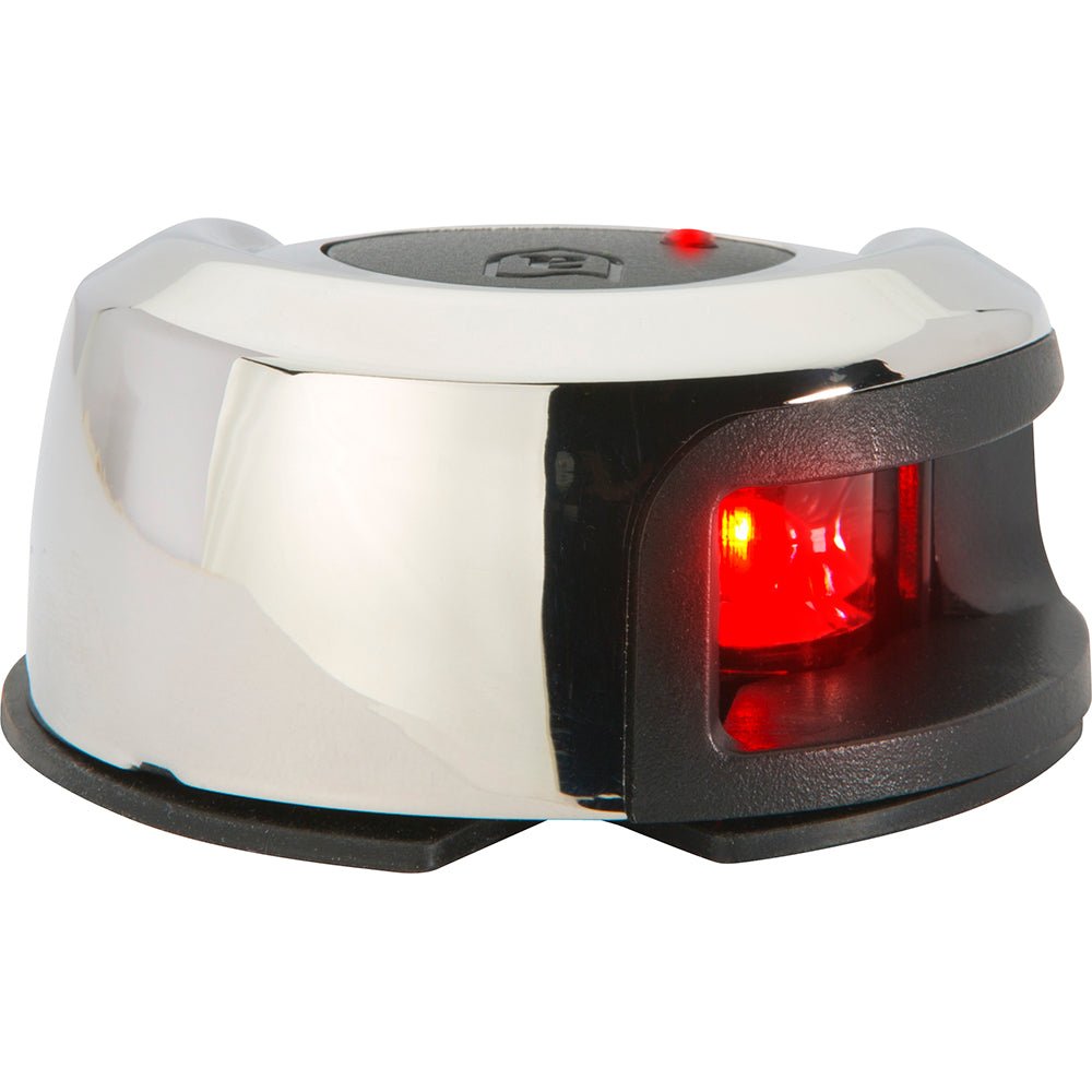 Attwood LightArmor Deck Mount Navigation Light - Stainless Steel - Port (red) - 2NM [NV2012SSR-7] - Houseboatparts.com