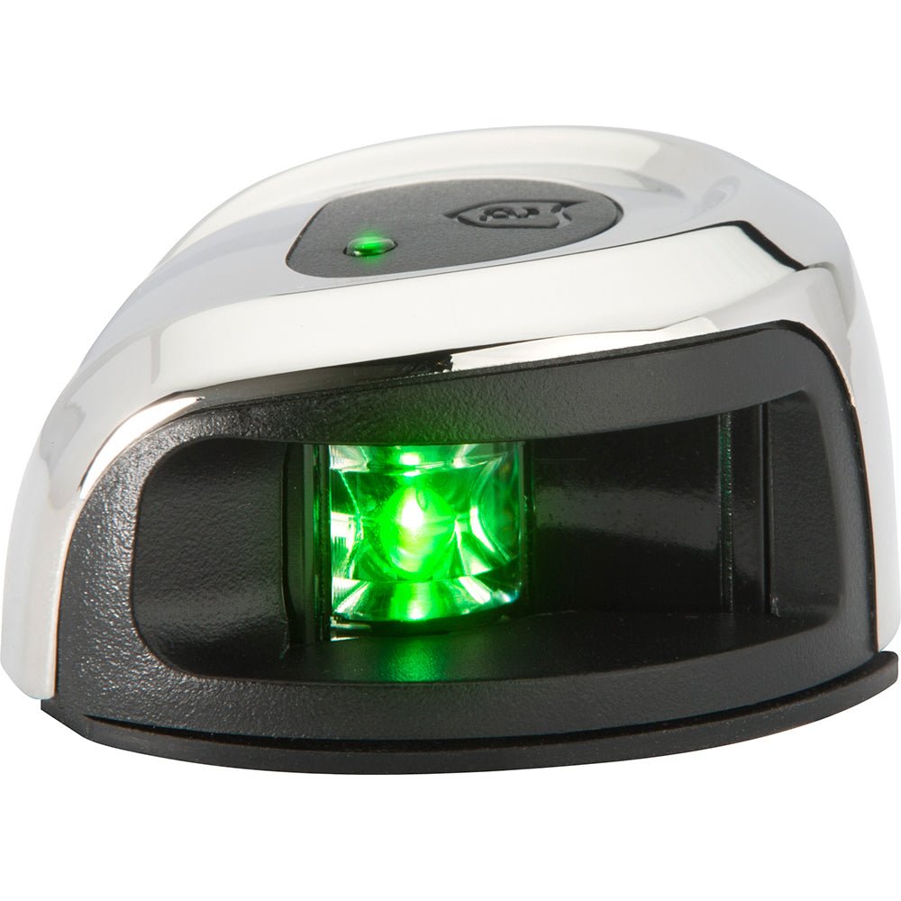 Attwood LightArmor Deck Mount Navigation Light - Stainless Steel - Starboard (green) - 2NM [NV2012SSG-7] - Houseboatparts.com