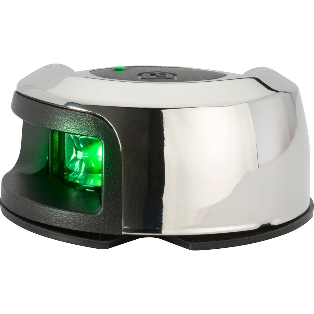 Attwood LightArmor Deck Mount Navigation Light - Stainless Steel - Starboard (green) - 2NM [NV2012SSG-7] - Houseboatparts.com