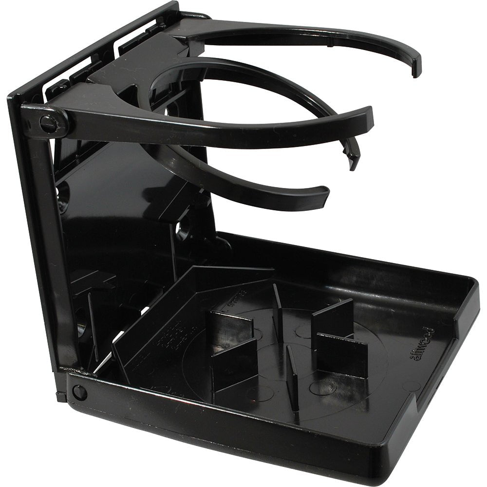 Attwood Fold-Up Drink Holder - Dual Ring - Black [2445-7] - Houseboatparts.com