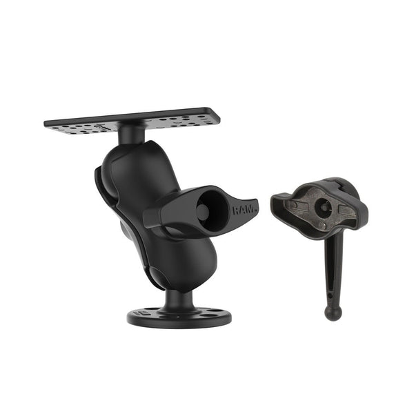 Ram Mount Universal D Size Ball Mount with Short Arm and Hi-Torq Wrench for 9"-12" Fishfinders and Chartplotters [RAM-D-115-C-KNOB9H] - Houseboatparts.com