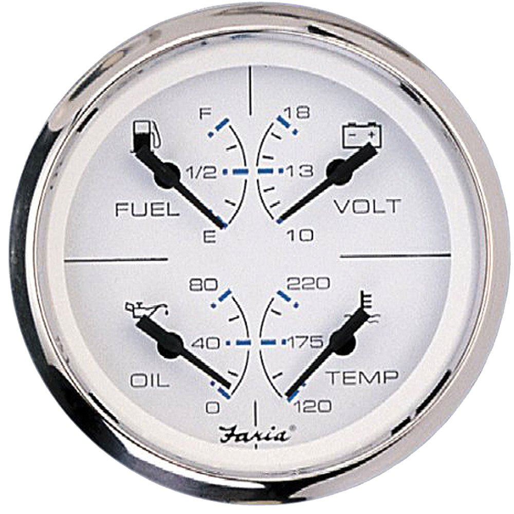 Faria Chesapeake White SS 4" Multifunction Gauge [33851] - Houseboatparts.com