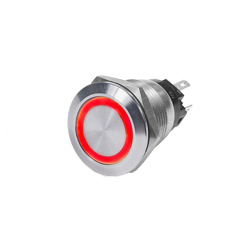 Blue Sea 4162 SS Push Button Switch - Off-On - Red - 10A [4162] - Houseboatparts.com